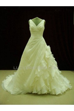 A-line V-neck Lace Bridal Wedding Dresses WD010540