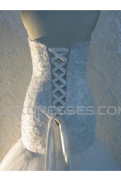 Trumpet/Mermaid Strapless Lace Bridal Wedding Dresses WD010548