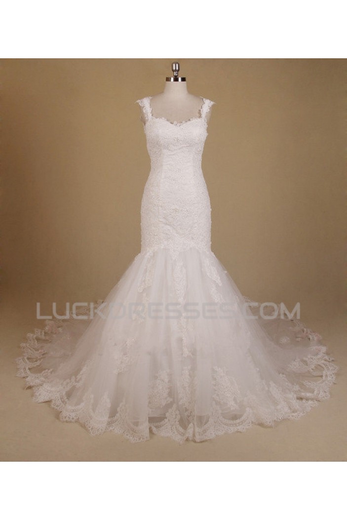 Trumpet/Mermaid Straps Lace Bridal Wedding Dresses WD010551