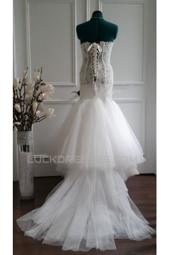 Trumpet/Mermaid Sweetheart Beaded Lace Bridal Wedding Dresses WD010569