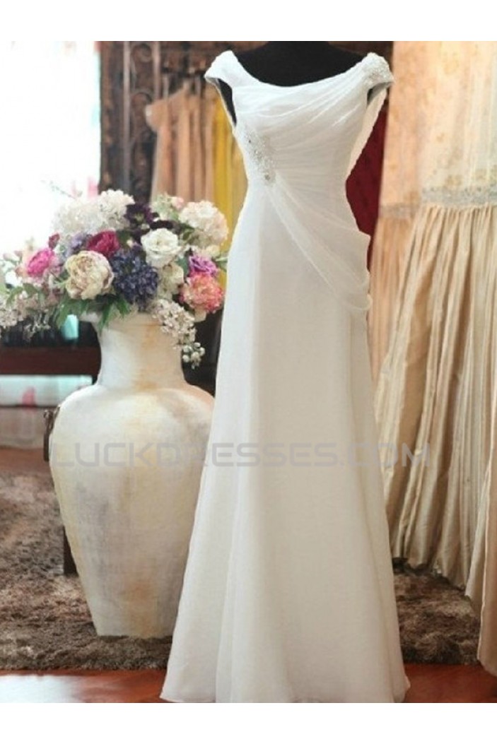 Sheath/Column Off the Shoulder Bridal Wedding Dresses WD010575