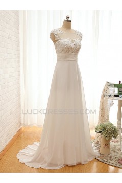 A-line Lace and Chiffon Bridal Wedding Dresses WD010612