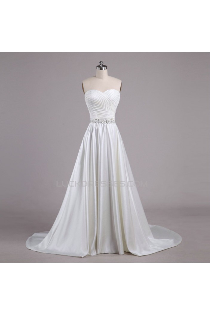 A-line Sweetheart Beaded Bridal Wedding Dresses WD010618