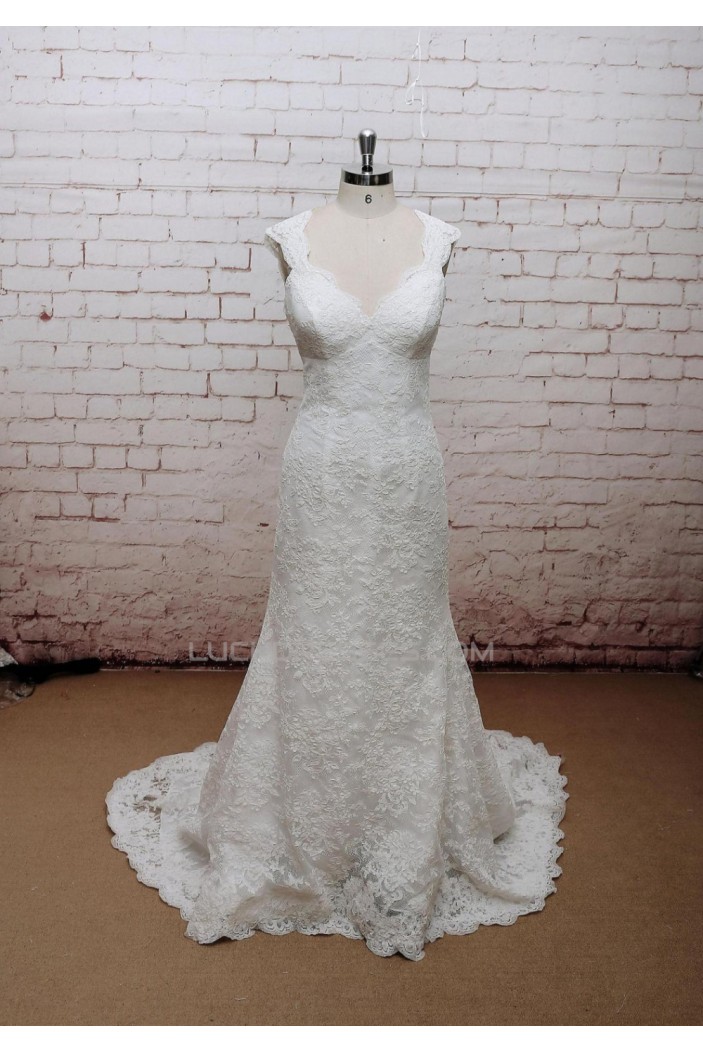 Trumpet/Mermaid V-neck Lace Bridal Wedding Dresses WD010659