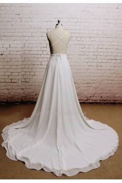A-line V-neck Bridal Wedding Dresses WD010665