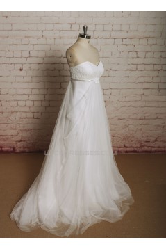 Empire Sweetheart Lace and Tulle Maternity Bridal Wedding Dresses WD010667