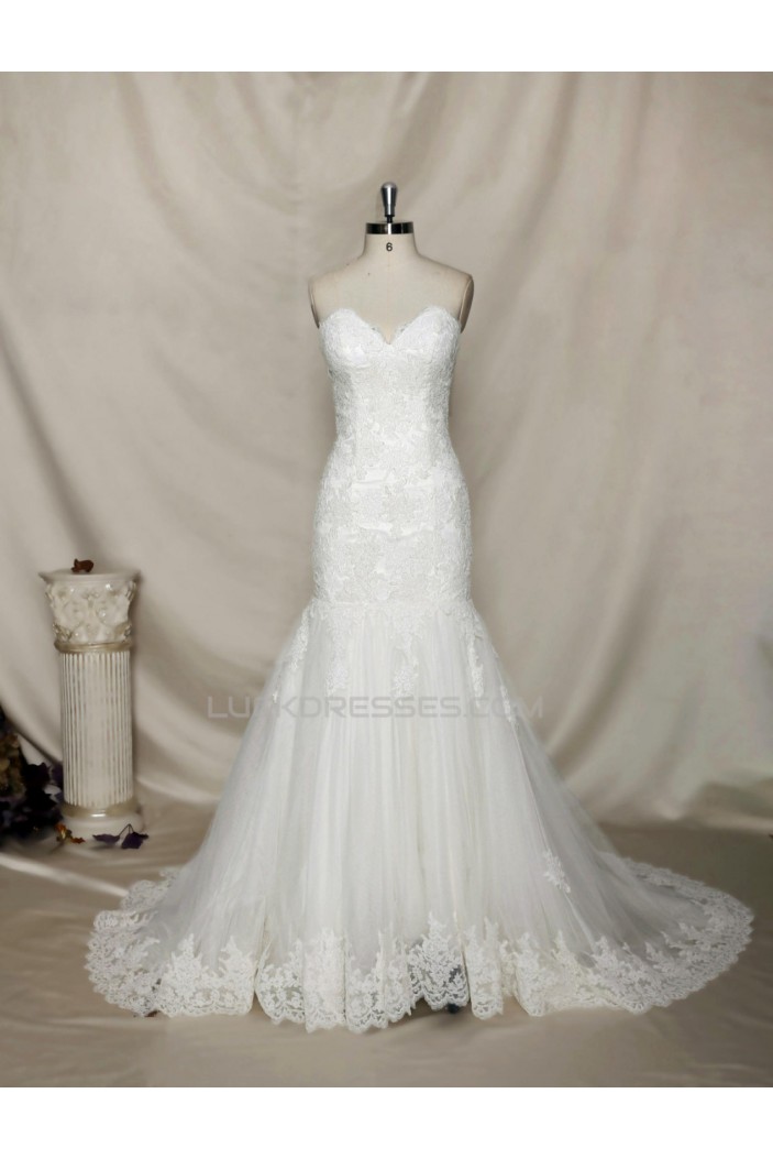 Trumpet/Mermaid Sweetheart Lace Bridal Wedding Dresses WD010679