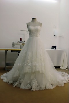 A-line Beaded Lace Bridal Wedding Dresses WD010700
