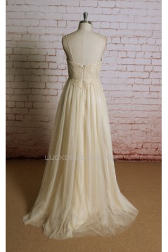 A-line Spaghetti Strap Lace Bridal Gown Wedding Dress WD010716