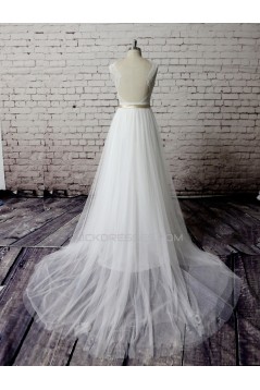 A-line Lace and Tulle Bridal Gown Wedding Dress WD010731