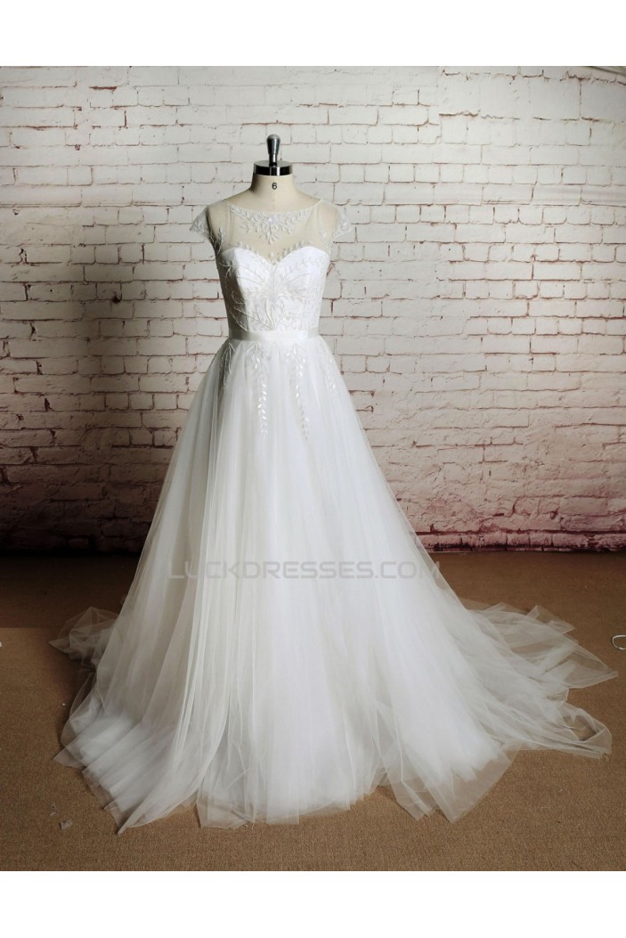 A-line Beaded Bridal Gown Wedding Dress WD010750