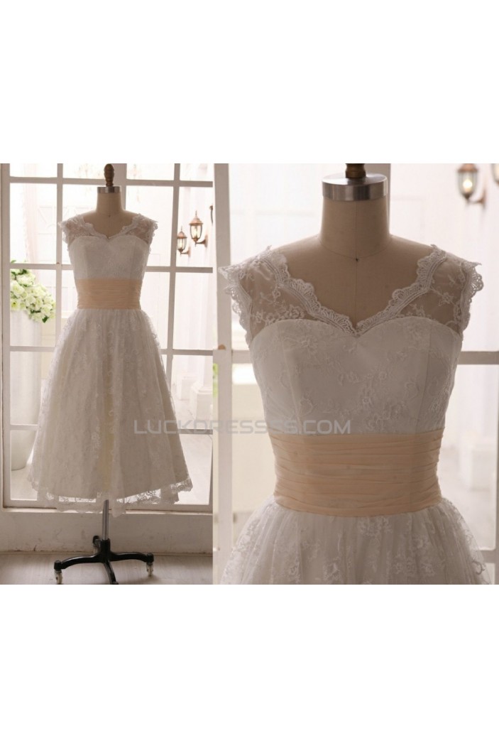 A-line Short Lace Bridal Gown Wedding Dress WD010792