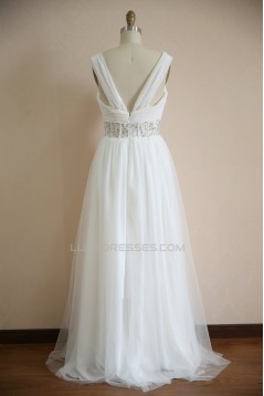 A-line Straps Beaded Bridal Wedding Dresses WD010802