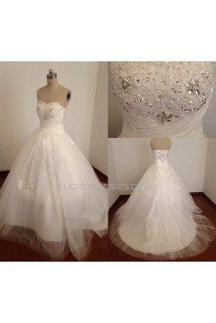 Ball Gown Sweetheart Beaded Appliques Bridal Wedding Dresses WD010812
