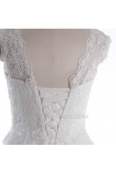 A-line Short Lace Appliques Bridal Wedding Dresses WD010834