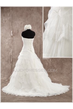 A-line Strapless Lace Bridal Wedding Dresses WD010856