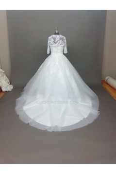 Ball Gown Strapless Beaded Lace Bridal Wedding Dresses with A Jacket WD010858