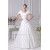 A-Line V-Neck Short Sleeve Court Train Wedding Dresses 2030003