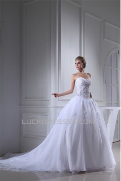 Ball Gown Sweetheart Beaded Appliques Most Beautiful Wedding Dresses 2030018