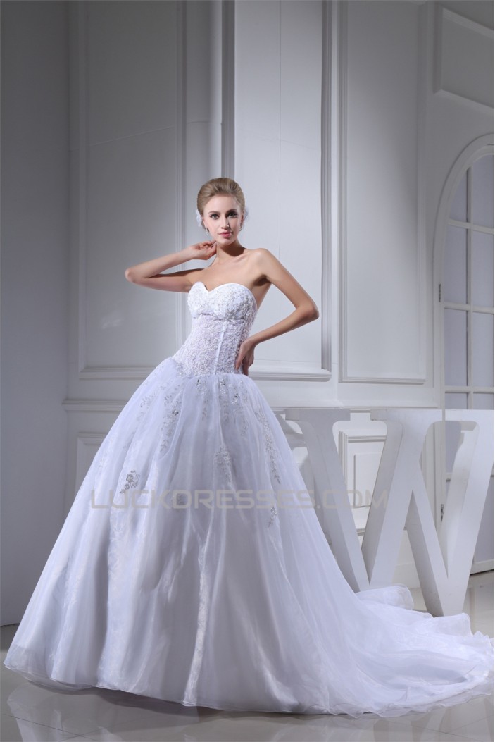 Ball Gown Sweetheart Beaded Appliques Most Beautiful Wedding Dresses 2030018
