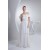 A-Line Sleeveless Chiffon Organza Beaded Wedding Dresses 2030023