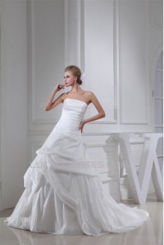 A-Line Sleeveless Strapless Sweet Wedding Dresses 2030031