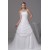A-Line Strapless Chapel Train Beaded Taffeta Tulle Wedding Dresses 2030039