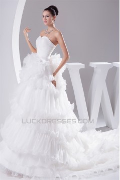 Amazing Ball Gown Sweetheart Satin Organza Ruched Wedding Dresses 2030048