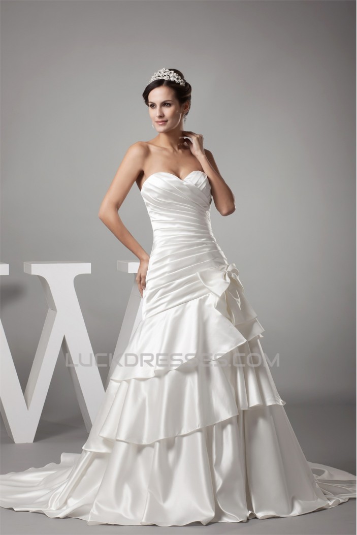 Amazing A-Line Sweetheart Bows Sweet Wedding Dresses 2030051
