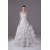Amazing Organza Taffeta Strapless Beaded Appliques Chapel Train A-Line Wedding Dresses 2030052