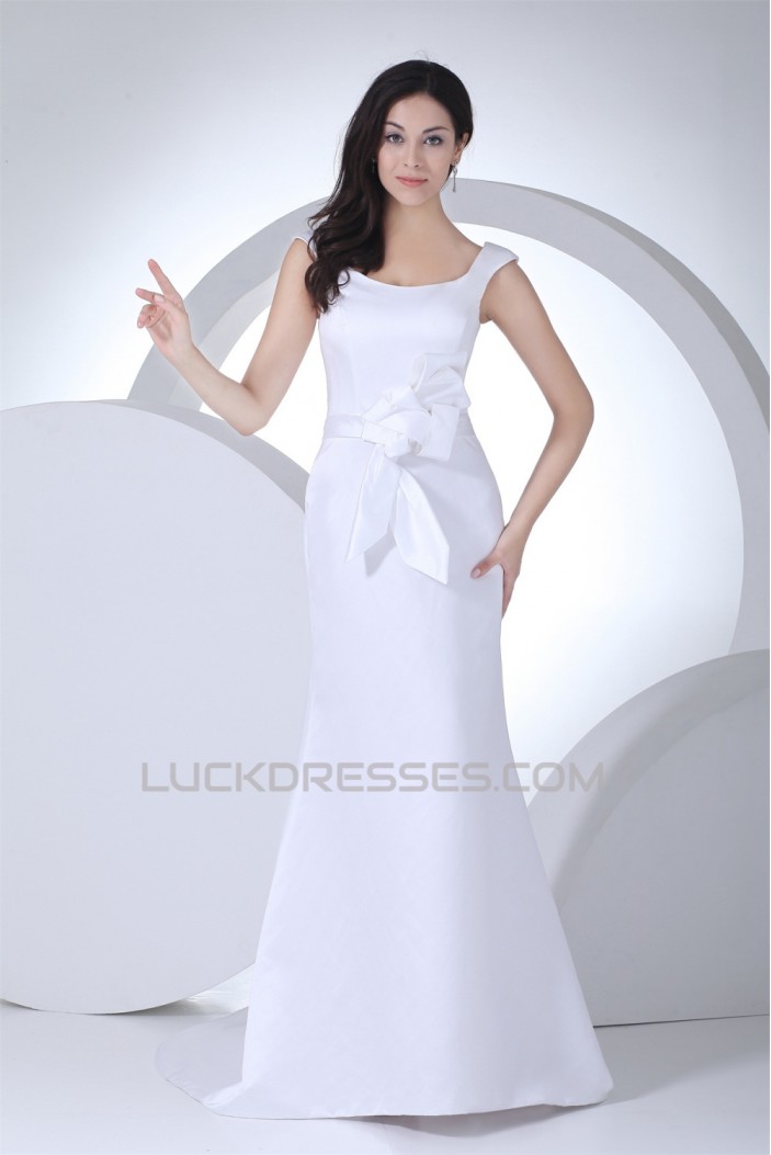 Satin Mermaid/Trumpet Sleeveless Straps Wedding Dresses 2030054