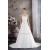 A-Line Strapless Sleeveless Beaded Taffeta Wedding Dresses 2030082