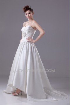 Breathtaking A-Line Sweetheart Sleeveless Satin Reception Wedding Dresses 2030085