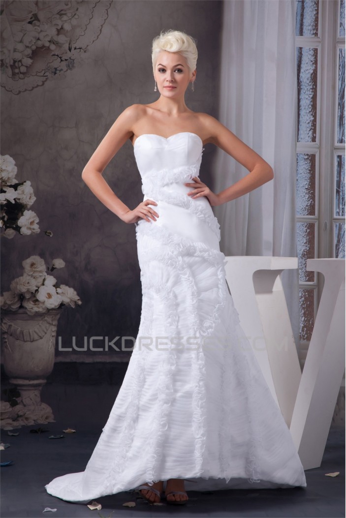 Sweetheart A-Line Satin Sleeveless Wedding Dresses 2031013