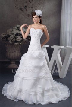 Sweetheart Sleeveless Satin A-Line Lace Wedding Dresses 2031029