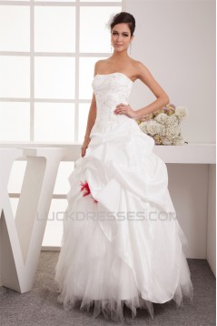 Ball Gown Taffeta Netting Soft Sweetheart Floor-Length Wedding Dresses 2031030