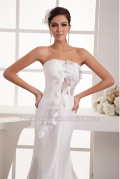 Mermaid/Trumpet Taffeta Fine Netting Strapless Wedding Dresses 2031031