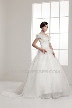 A-Line Straps Sleeveless Off-the-Shoulder Wedding Dresses 2031037