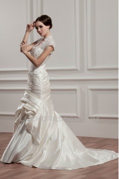 Wonderful A-Line Portrait Sleeveless V-Neck Lace Wedding Dresses 2031057