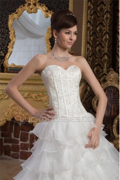 Wonderful A-Line Sleeveless Satin Sweetheart Beaded Wedding Dresses 2031059