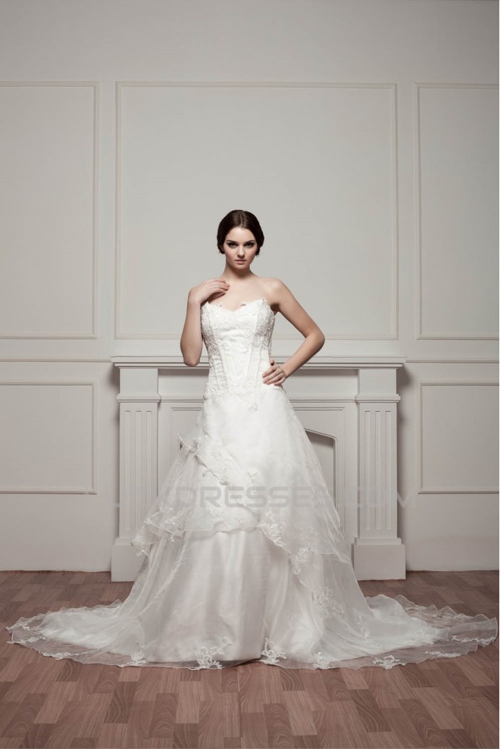 Wonderful A-Line Sleeveless Sweetheart Lace Wedding Dresses 2031071