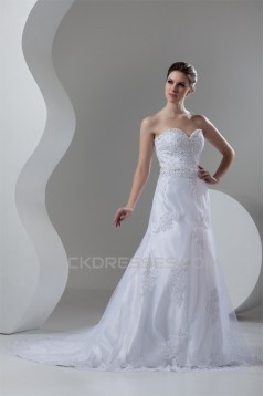 Wonderful A-Line Sweetheart Sleeveless Beaded Lace Wedding Dresses 2031074