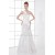 A-Line Floor-Length Sleeveless One-Shoulder Beaded Wedding Dresses 2031079