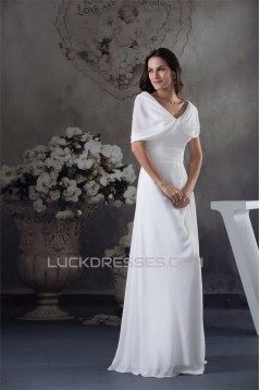 A-Line Chiffon V-Neck Floor-Length New Arrival Wedding Dresses 2030108