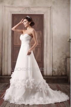 A-Line Satin Sleeveless Sweetheart Embellished Wedding Dresses 2031083