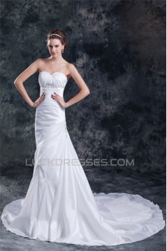 Amazing A-Line Sweetheart Taffeta Beaded Wedding Dresses with A Short Sleeve Jacket 2031104