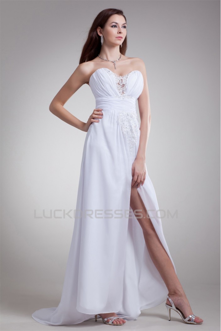 Amazing Sleeveless A-Line Sweetheart Chiffon Satin Wedding Dresses 2031114