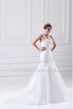 Beautiful Sleeveless A-Line One-Shoulder Wedding Dresses 2031133