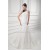 Beautiful Sleeveless One-Shoulder A-Line Satin Organza Wedding Dresses 2031134
