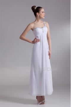 Chiffon Satin One-Shoulder Sheath/Column Reception Wedding Dresses 2031151